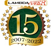 Lambdapower celebrates our 15th Anniversary Logo